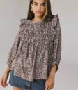 Round neck top in grey