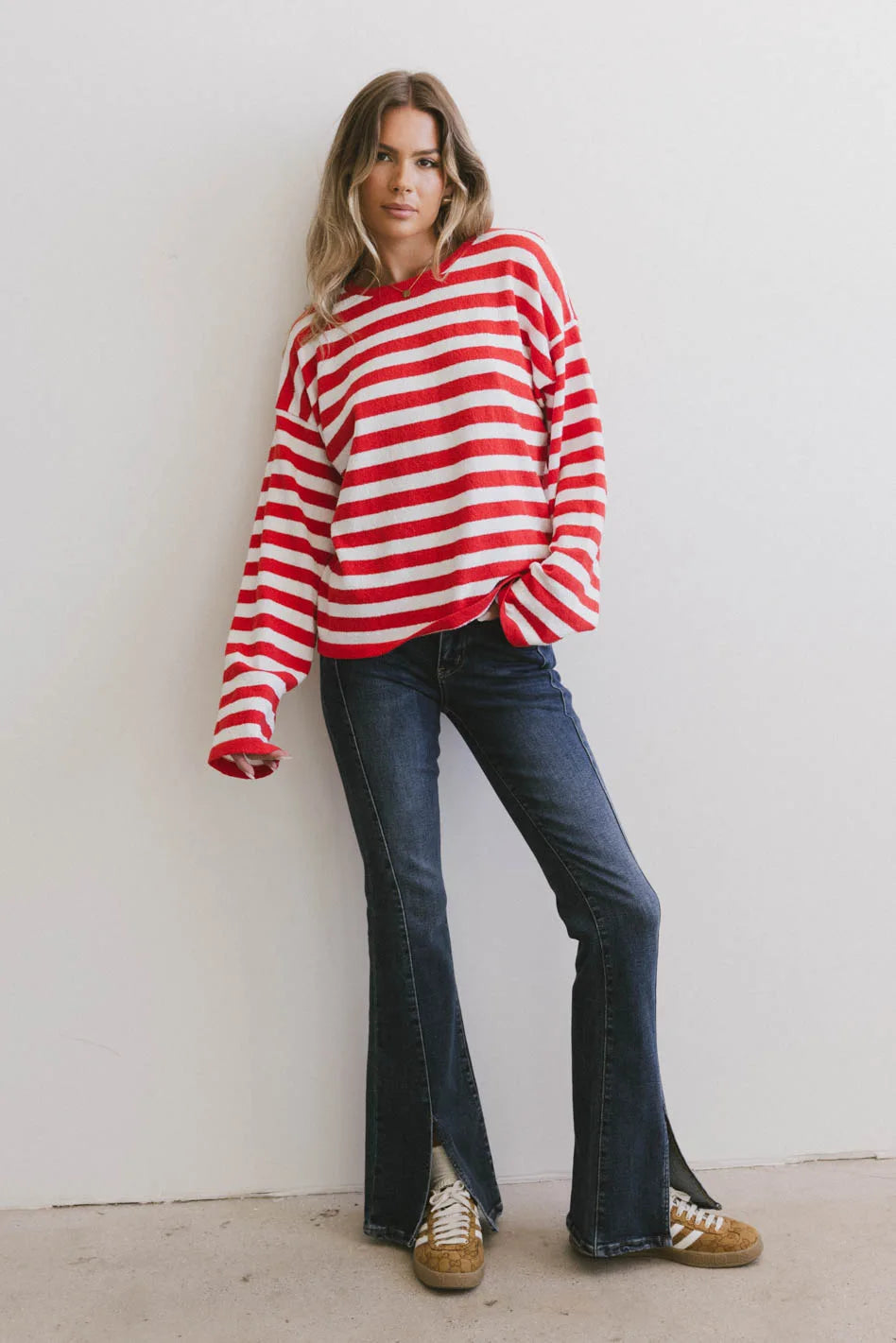 Long sleeves top in red