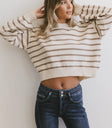 Striped top in brown
