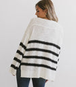Top in cream with black stripes