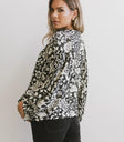 Printed flowers blouse in black