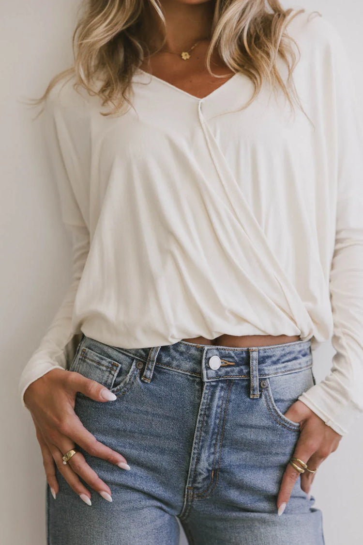 Knit top in cream