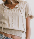Plain color top in oatmeal