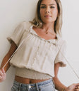 Two neck straps top in oatmeal