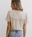 Woven top in oatmeal