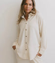 Long sleeves button up top in cream