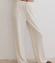 Elastic waist pants in cream