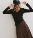 Black knit top
