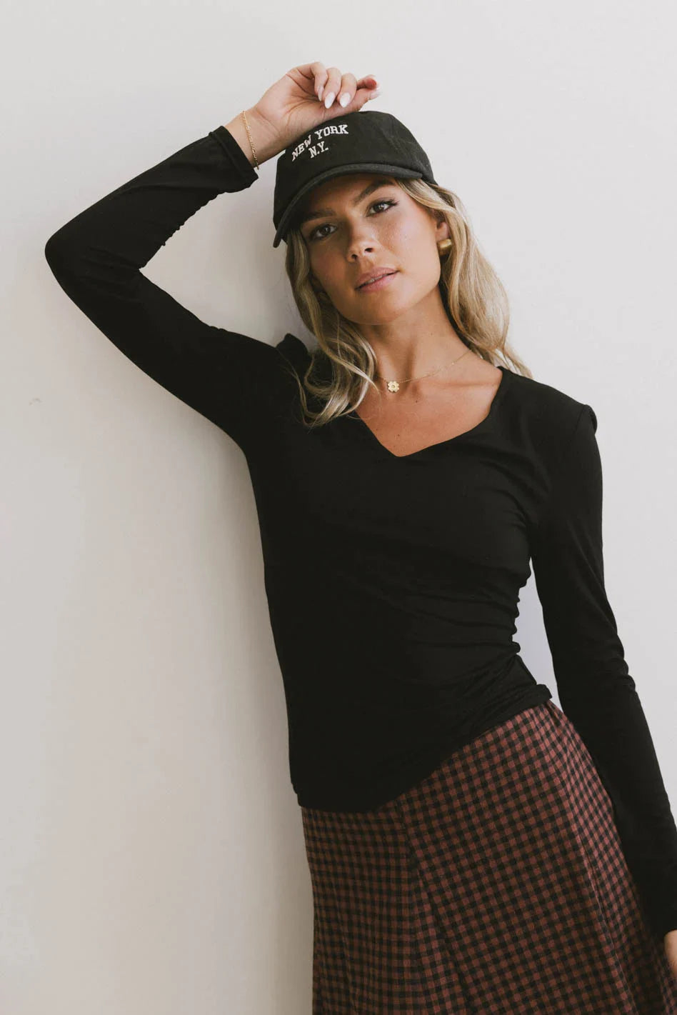 Knit top in black