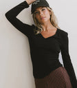 Knit top in black