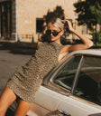 Mini dress in leopard print