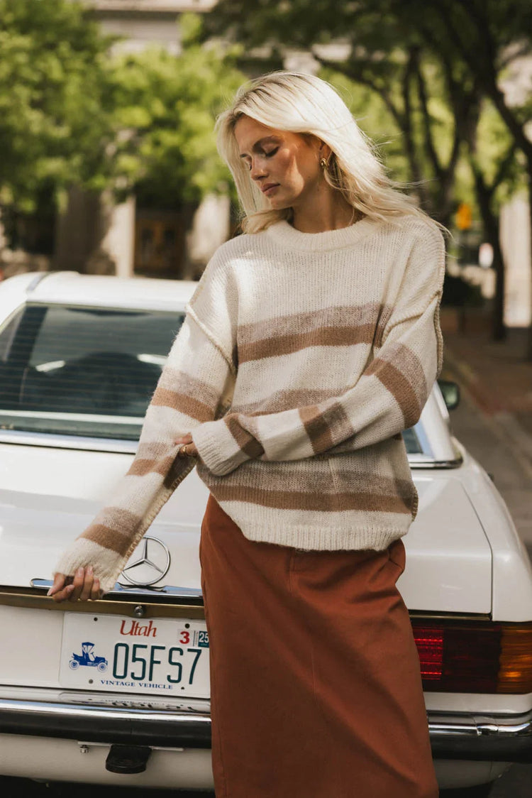 Long sleeves sweater in cream