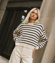 Striped sweater in black