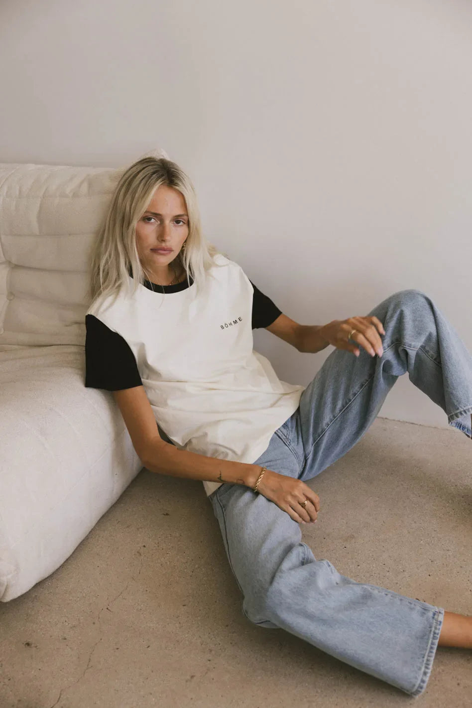 Knit top in cream