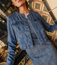 Round neck denim top