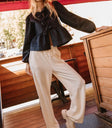Wide leg pants in cream