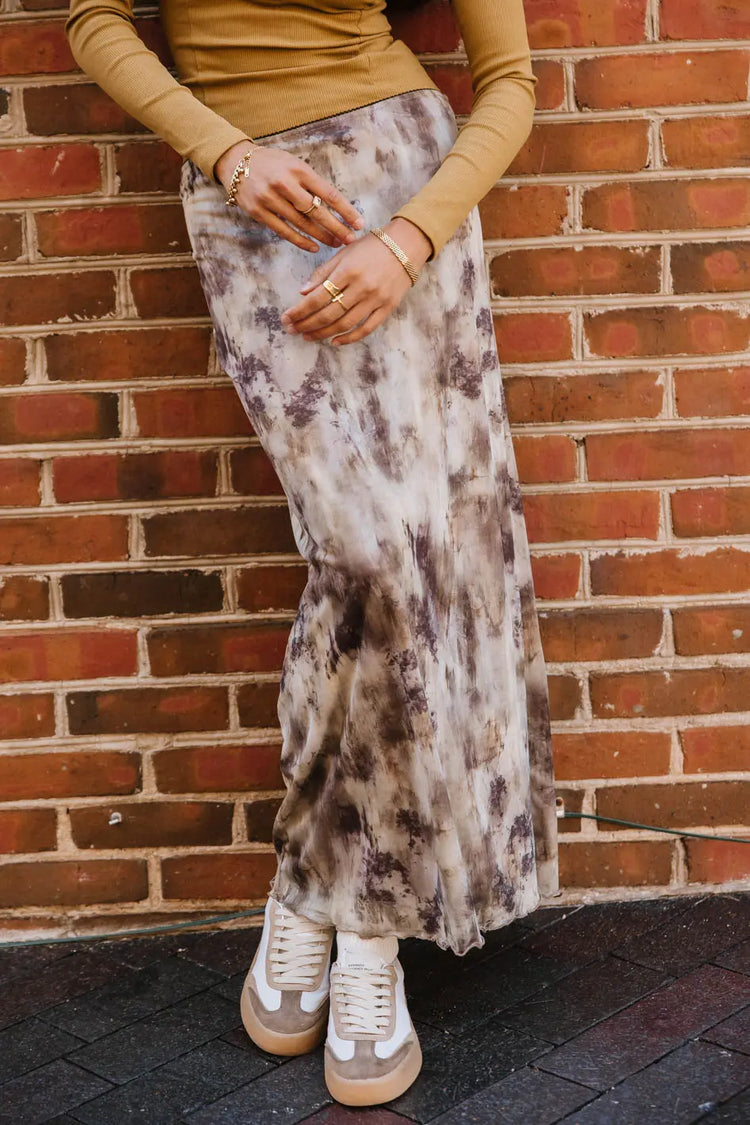 Maxi knit skirt in multi color