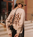 Knit sweater in brown