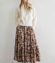 Midi skirt in brown