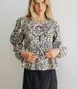 tie front top in animal print