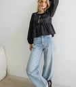 Straight leg pants in light wash