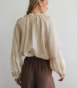 Plain color blouse in cream