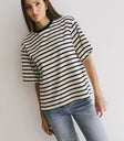 black and white striped tee