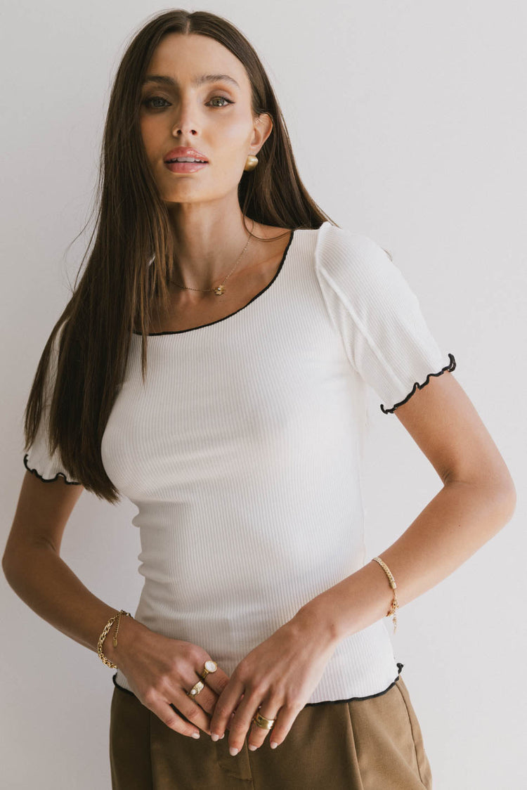 black trim top in white