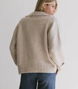 collared cardigan in oatmeal