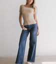 taupe short sleeve ribbed top