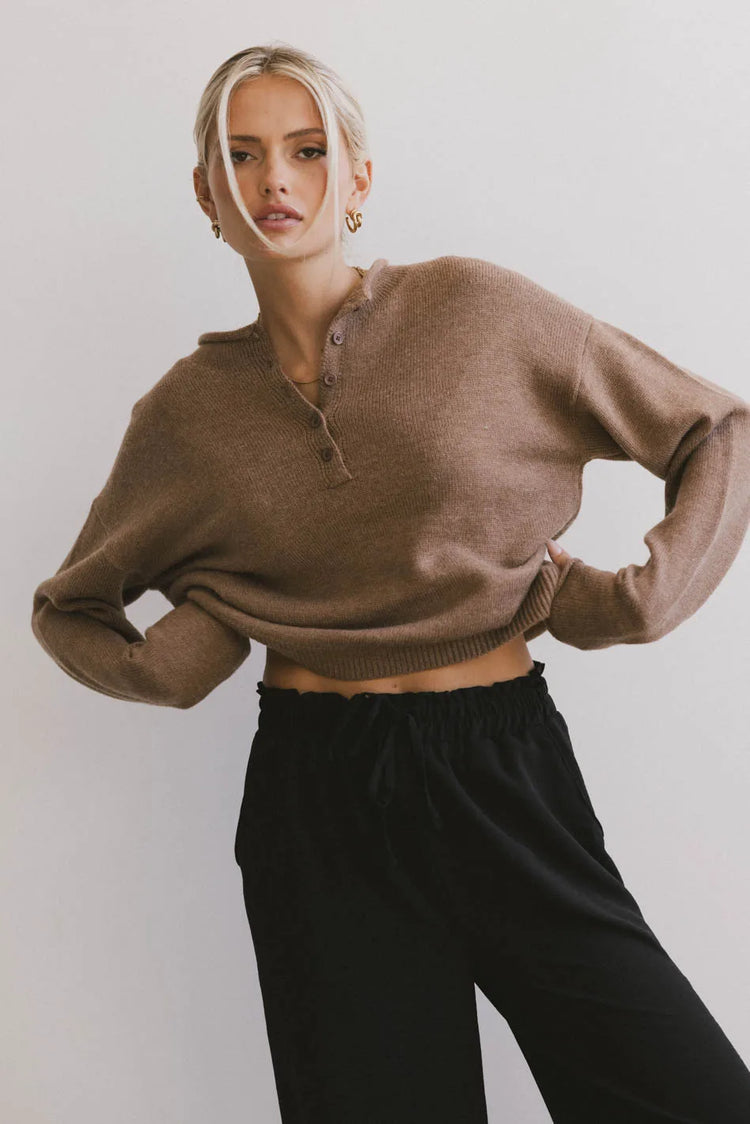 Knit top in brown