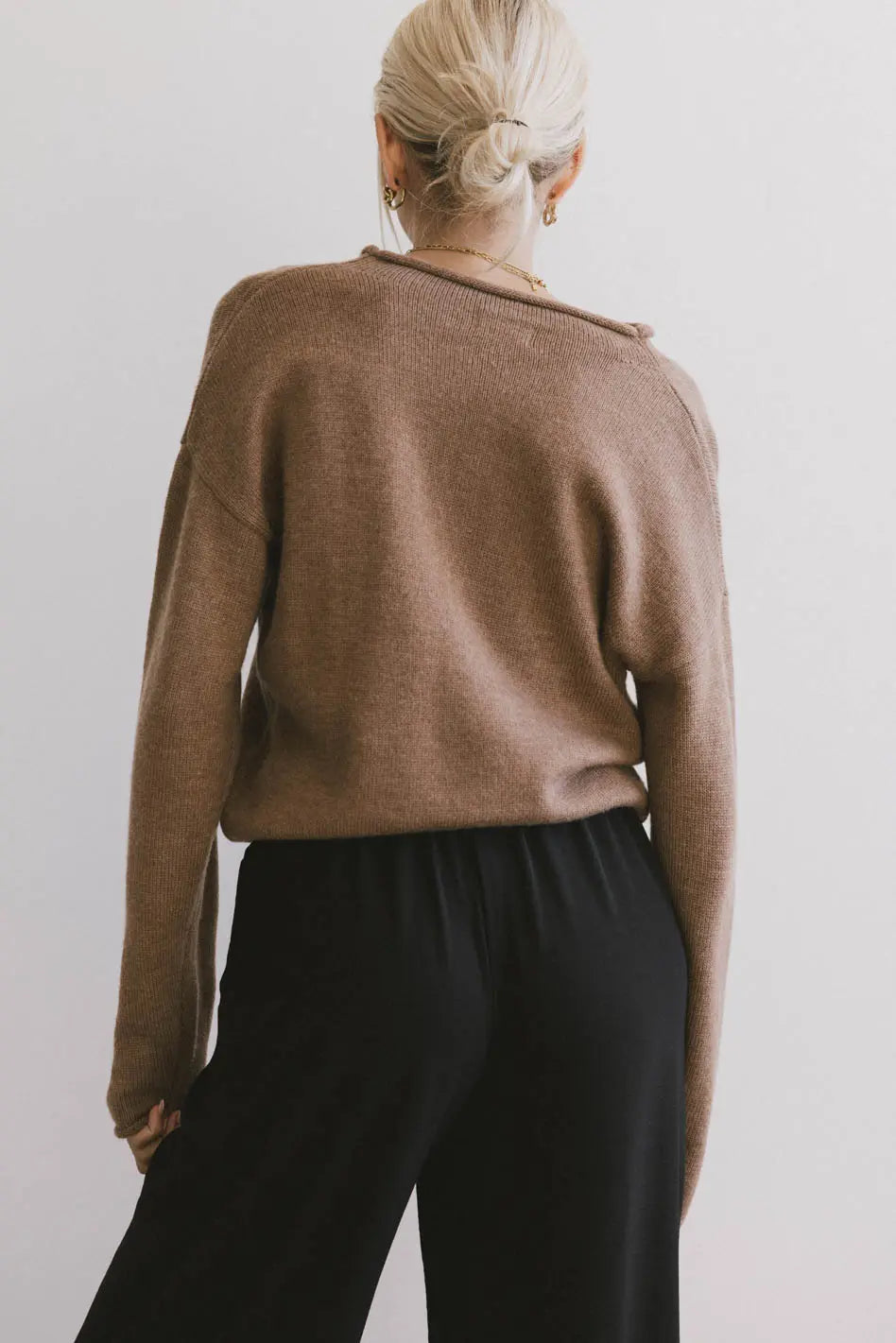 Plain color top in brown