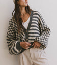 checkered cardigan
