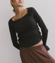 Long sleeves top in charcoal