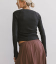 Ribbed top in charcoal