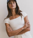 square neck essential top