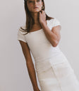 short sleeve top in white