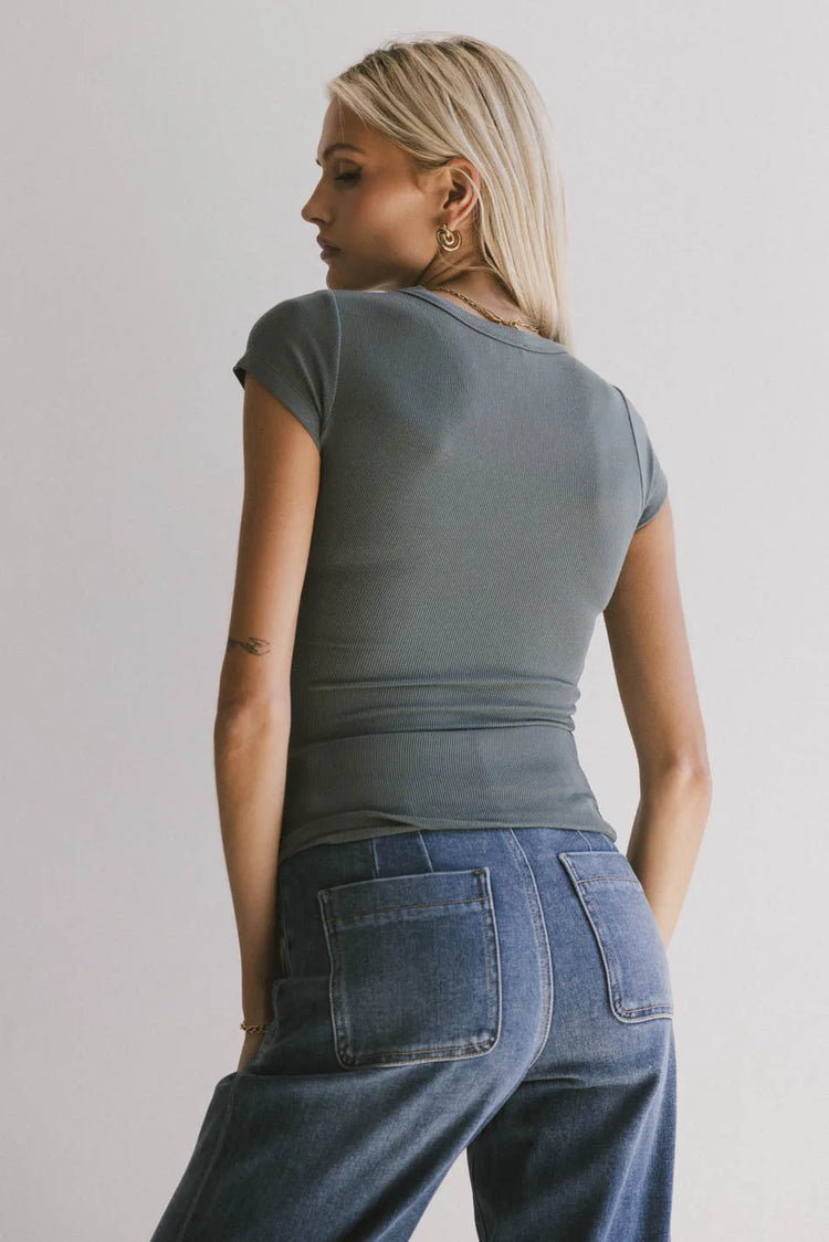 Plain color top in teal