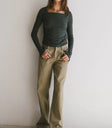 Ribbed top in teal