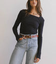 Ribbed top in navy