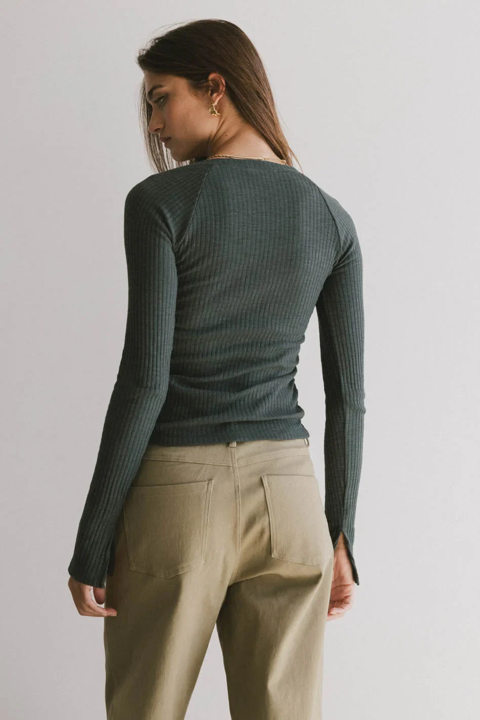 Knit top in teal