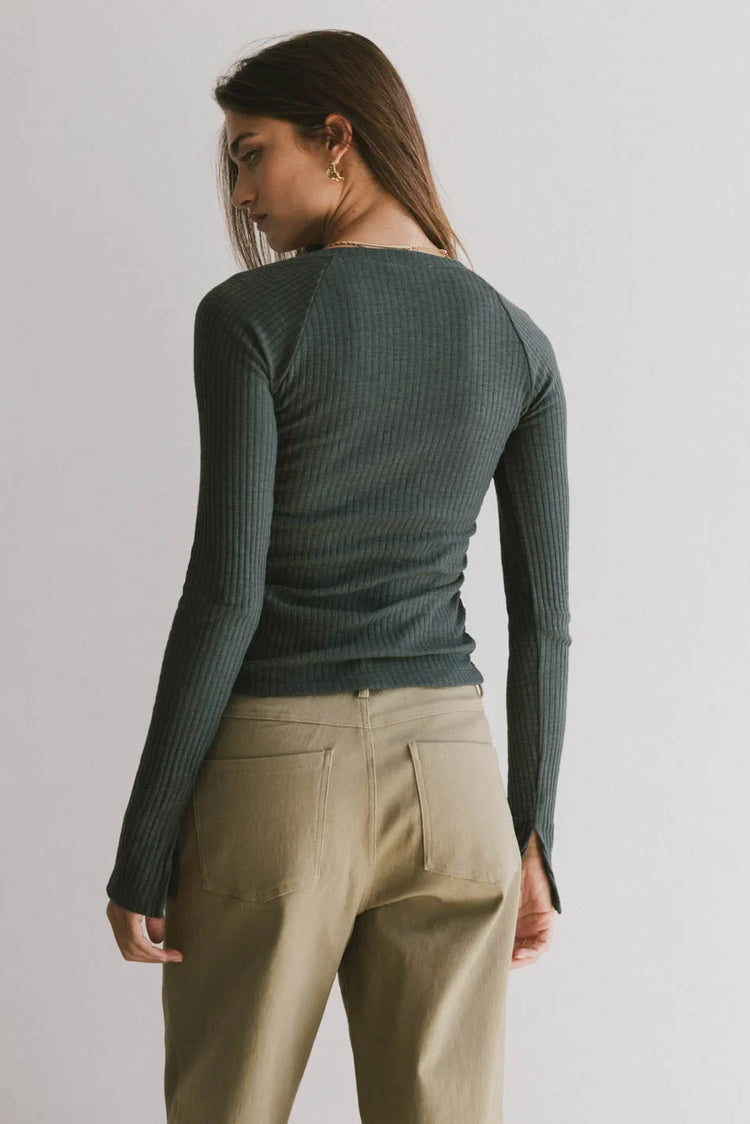 Knit top in teal