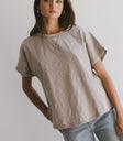 Round neck top in taupe