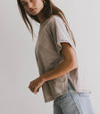 Short sleeves top in taupe