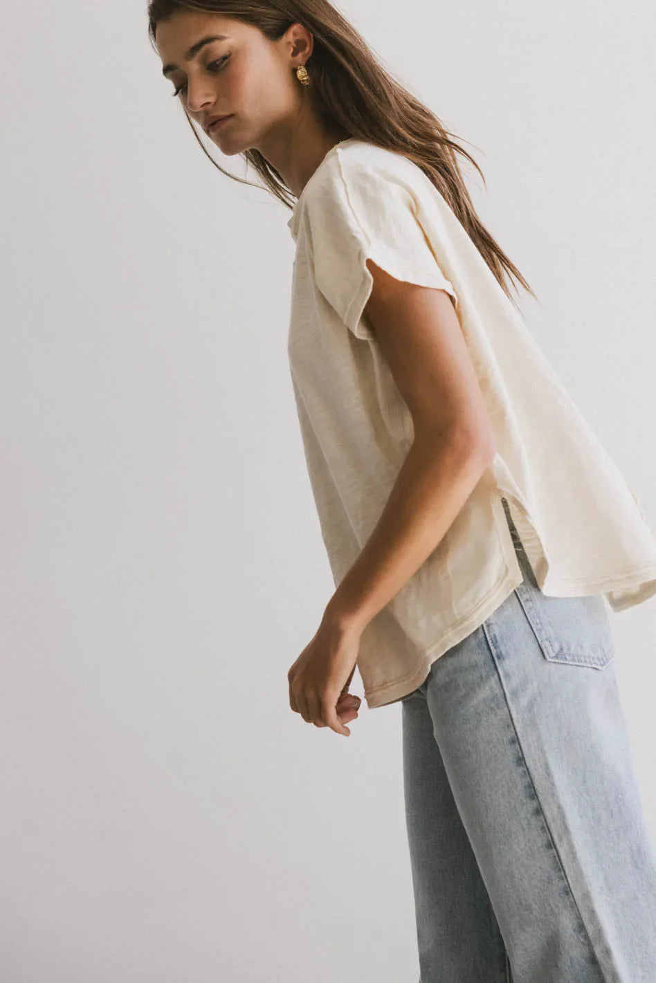 Short sleeves top in cream