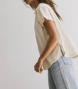 Short sleeves top in cream