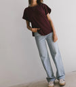 Knit top in burgundy