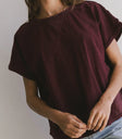Short sleeves top in burgundy