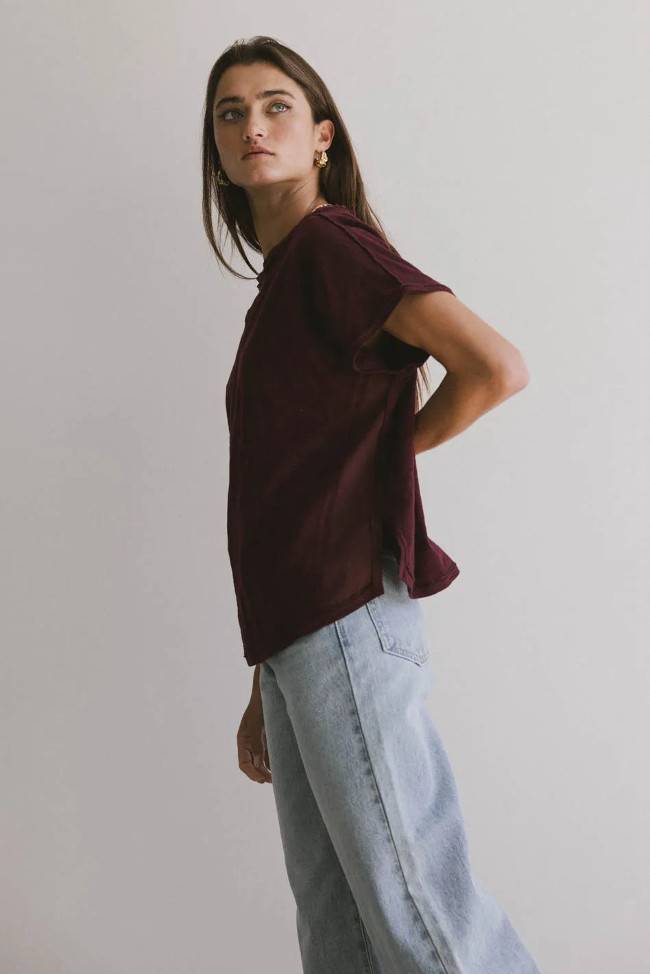 Top in burgundy