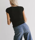 Ribbed top in black